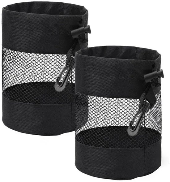 Cuhostki - Golftas Van Polyester - Zwart - Opbergtas Voor Golfballen - 2 Stuks van Merkloos