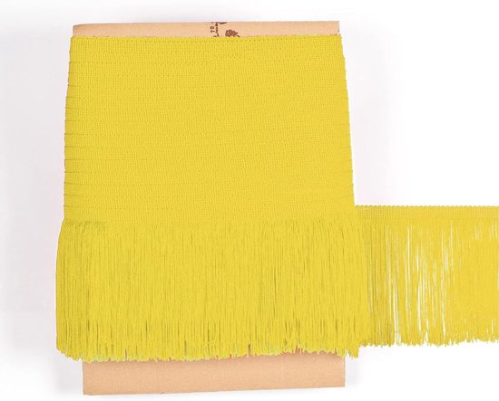 = Cuquillo-franjes om te Naaien van Flamenco en Sevilla. Samenstelling Rayon 100%. Lengte 15cm. 5m Stukken - (Geel)