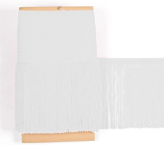 = Cuquillo-franjes om te Naaien van Flamenco en Sevilla. Samenstelling Rayon 100%. Lengte van 20cm. 5m Stukken - (Wit)