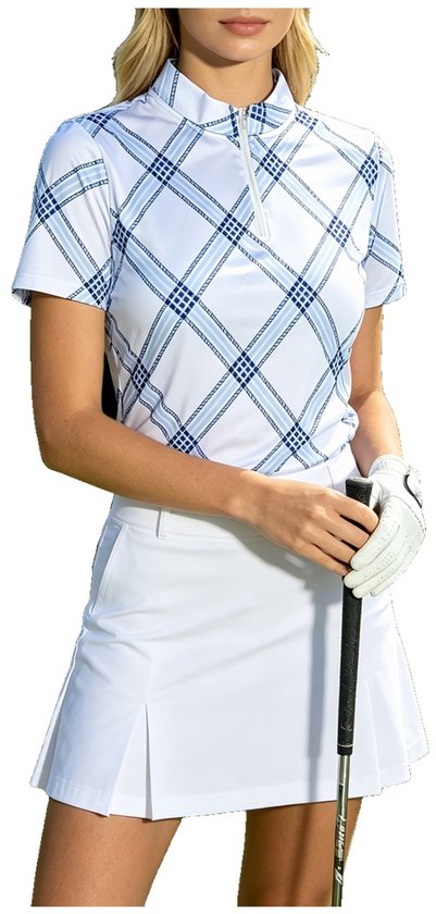 Currero Golf Polo Dames - Ademend Golfshirt - Polo Shirt - Sportshirt - Golfkleding Heren - T-Shirt - Golf Mode - Wit XXL