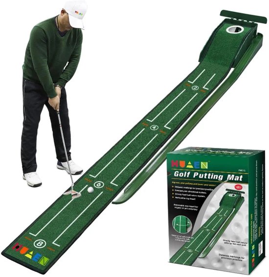 CYRO - Putting Mat - Golf Putting Mat - Putting Mat Golf - Golfmat incl. Automatische Balretour - In- & Outdoor - Thuis & Kantoor van Merkloos