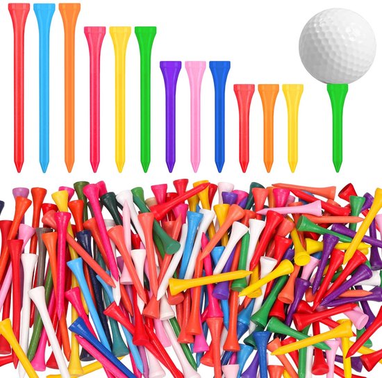 Dailygoods - 180 Stuks Houten Golf Tees in 4 Maten - Perfect voor Golfliefhebbers
