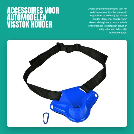 Dailygoods- Accessoires - Visstok Houder - Riem 100cm - ABS Kunststof - EVA Kussen - Comfortabel Draagbaar - Visaccessoires van Dailygoods