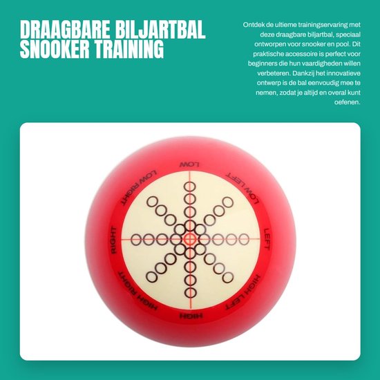 Dailygoods- Biljartbal Draagbaar - Speelbal - Training - Accessoire - Pool Eight Ball - Hoogwaardige Hars - 57,2 mm van Dailygoods