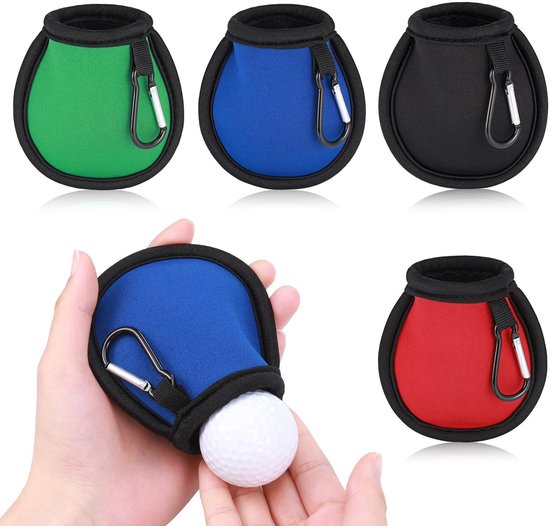 Dailygoods - Dailygoody - Golfbal Reinigingszak - Draagbare Golfbal Tas - Waterdicht en Compact - Rood Groen Blauw Zwart - Golf Accessoires - Geschikt voor Heren e