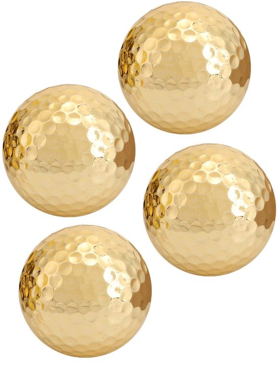 Dailygoods - Dailygoody - Goudkleurige golfbal - Dubbellaags - Hoge zichtbaarheid - Golfaccessoire - Duurzaam en stevig - Geschikt voor golfoefeningen - Goudkleuri