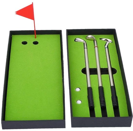 Dailygoods - Dailygoody - Mini Golf Ballpoint Pen Set - Desk Accessoire - Creatief Design - Perfect voor Kantoor - Golf Thema - Leuk Cadeau voor Golfliefhebbers