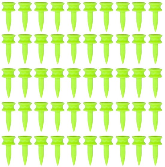 Dailygoods - Dailygoody - Onbreekbare kunststof golftees - Duurzaam - 2,54 cm - Groene kasteeltees - Geschikt voor golfoefening - 50 stuks