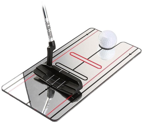 Dailygoods - Dailygoody - Putting Alignment Spiegel - Putter Spiegel Training - Corrector voor Beginners - Zilver - Ideaal voor Golftraining - Draagbaar Model