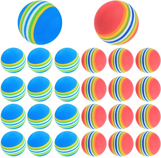 Dailygoods - Foam Golf Ballen voor Training - 26 Stuks in Rood en Blauw
