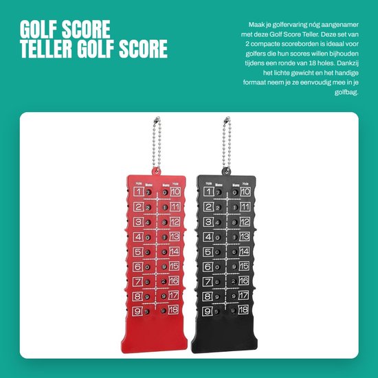 Dailygoods - Golf Score Teller - Golf Score Board - Compact en lichtgewicht - 2 stuks - Score indicator - Perfect voor golfers - Handig voor 18 holes