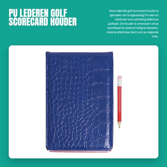 Dailygoods- Golf Scorecard Houder Luxe - PU Lederen Boek - Potlood Inclusief - Elastische Bandbevestiging - Stijlvol Ontwerp - Hoogwaardig Materiaal - Golf Scoreboek