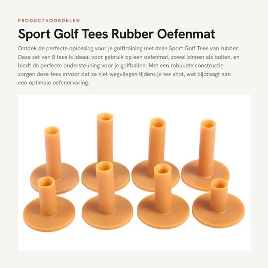 Dailygoods- Golf Tees Rubber 8 Stuks - Oefenmat - Driving Range - Houders - Trainingshulp - Geschikt voor Houten/Plastic Tee van Dailygoods