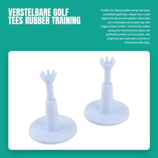 Dailygoods- Golf Tees Verstelbaar - Kunststof - 2 Stuks - Achtpunts Kroonontwerp - Betrouwbaar Golfaccessoire - Verbeterde Nauwkeurigheid - Golfballen van Dailygoods