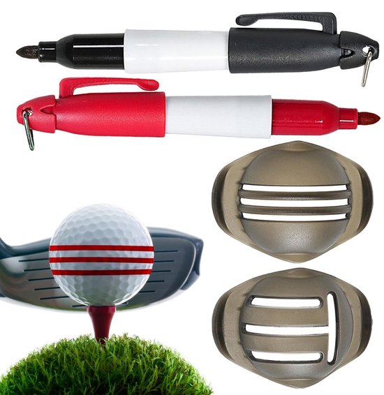 Dailygoods - Golfbal Marker Tool - Golfbal Liner Markering Stencil met Sneldrogende Stiften