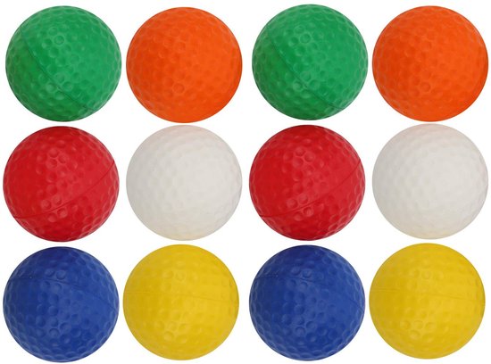 Dailygoods- Golfballen 12 stuks - Schuim oefenballen - PU zachte golfballen - Golftraining ballen - Meerdere kleuren - Goede elasticiteit