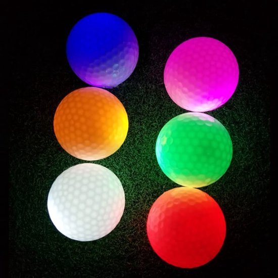 Dailygoods- Golfballen Gloeiend - 2-laags Ontwerp - 6 Stuks - Synthetisch Rubber