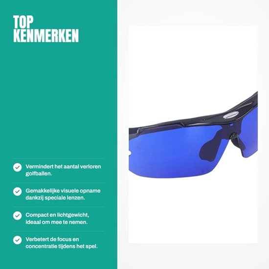 Dailygoods- Golfbalzoekerbril Blauwe Lens - Lichtgewicht - Slagvast - Gemakkelijk