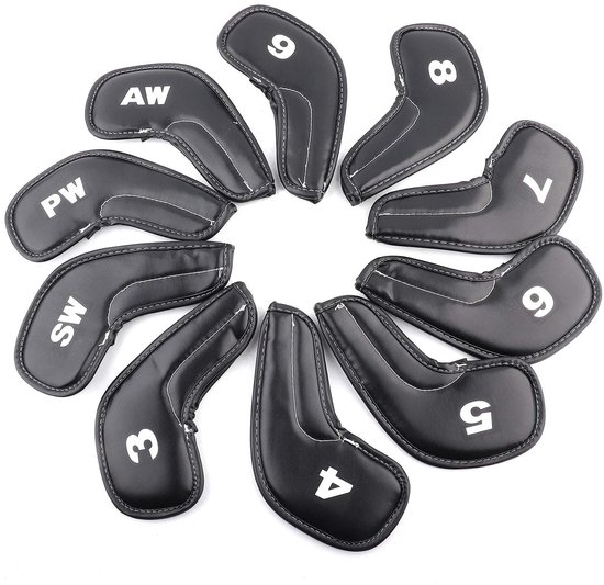 Dailygoods- Golfclub Hoofdhoezen Set van 10 - Bescherming - Robuust - Duurzaam - Wasbaar - Eenvoudig omwikkelen - Golfclub Covers