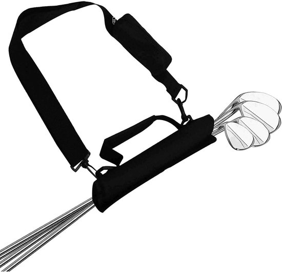 Dailygoods- Golfclub Tas Verstelbare Riem - Draagtas - Lichtgewicht - Nylon - 3-4 Golfclubs - Zwart - Duurzaam - Golf Tas