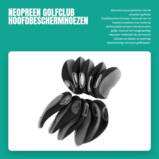 Dailygoods- Golfclubhoofdbeschermhoes 10 stuks - Waterdicht - Neopreen - Bescherming tegen deuken - Slijtvast - Gloednieuw - Golfcovers van Dailygoods
