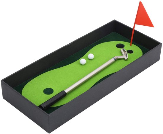 Dailygoods- Golfputter Mini Oefenset - Golfpen - Mini Golfbal - Indoor Golfmat - Desk Games - Duurzaam Ontwerp - Minigolfset