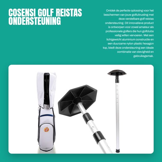 Dailygoods- Golfreistas Verstelbaar - Aluminium Ondersteuning - Lichtgewicht - Duurzaam - Beschermend - Tot 53" Uitbreidbaar - Golftas van Dailygoods