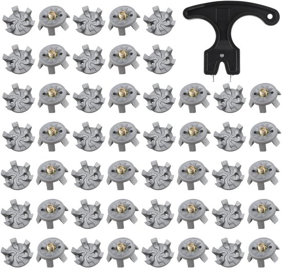 Dailygoods- Golfschoen Spikes 50 Stuks - Vervangingen - Metalen Draad Schroef 6 mm - Golfsteeksleutel - Duurzaam TPU - Eenvoudige Installatie - Golfschoenen van Dailygoods