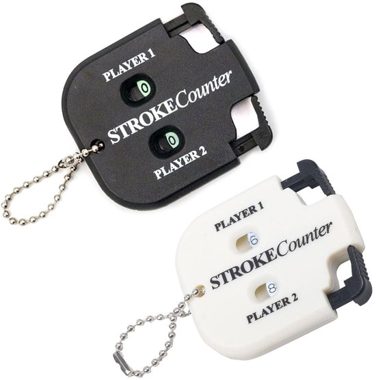 Dailygoods- Golfscoreteller Compact - 2 Stuks - Slagteller - Draagbaar - Kunststof - Lichtgewicht 5,5 x 5 cm