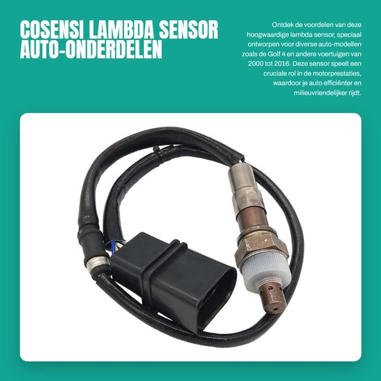 Dailygoods - Lambda Sensor - Vervangingssensor voor Golf 4 1.6L - Compatibel met Seat Skoda Caddy Lupo Polo - Model 030906262K