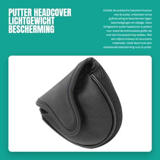 Dailygoods- Putter Headcover Lichtgewicht - Golf Puttercovers - PU-leer/Nylon Net - Pluche - Beschermhoes - 100% Gloednieuw - Golfputterhoes