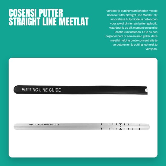 Dailygoods- Putter Oefenhulpmiddel - Aluminium Meetlat - Putting Line Gids - Verbeter Balans - Versterk Concentratie - Schokbestendig - Puttingrail van Dailygoods