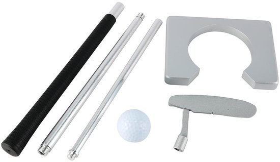 Dailygoods- Putting Set Indoor Golf - 3-delige Combinatieputters - 2 Golfballen - Doel met Automatische Balretour - PVC Tas - Geschikt voor Binnenruimtes - Golfset