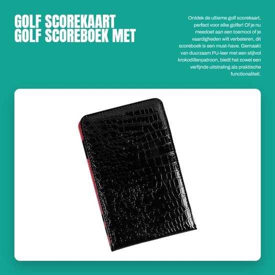 Dailygoods- Scoreboek PU Leer Krokodillenpatroon - Scorekaarthouder - 5 Elastische Banden - 18x11 cm - Duurzaam - Multifunctioneel - Golfboek van Dailygoods