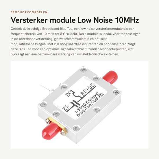 Dailygoods - Versterker module - Low Noise 10MHz tot 6GHz - Geschikt voor breedband toepassingen - Hoge kwaliteit signaalversterking - Compact ontwerp...