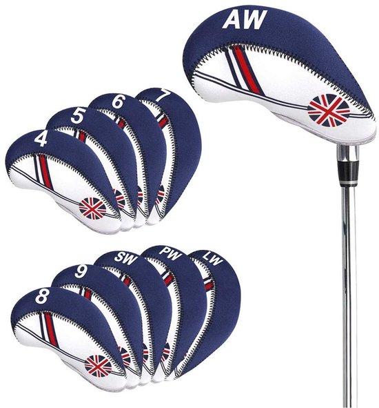 Dailygoody - Golf ijzeren hoofdhoezen - 10 stuks - Bescherming voor golfclubs - Universele maat - Duurzaam en stijlvol - Ideaal voor golfers - Inclusi van Merkloos