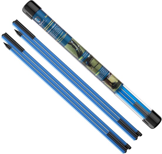 Dailygoody - Golf-uitlijnstokken - Set van 2 - Inklapbare uitlijnstaven 122 cm - Blauw - Golftraining - Voor putten en houding - Inclusief opbergkoker van Merkloos