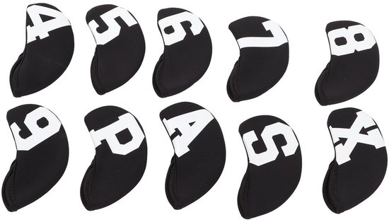 Dailygoody - Golfijzer Hoofdhoesjes - Beschermhoes Set - Zwart/Wit - Voor IJzerclubs 3-9 - Geschikt voor Mannelijke en Vrouwelijke Spelers