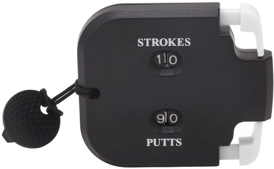 Dailygoody - Golfscoreteller - Mechanische Slagteller - Compact en Draagbaar - Zwart lichaam witte pers - Scoren in Stijl - Geschikt voor 2 Spelers