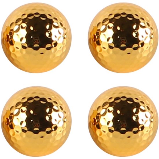 Dailygoody - Gouden Golfbal - Oefenballen - Luxe uitstraling - Hoge zichtbaarheid - Golftraining - Geschenken voor golfers - 4 stuks
