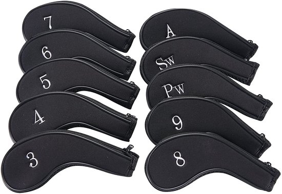 Dailygoody - Rits Golf Club Ijzeren Hoofd Covers - 10 Pack - Perfecte pasvorm voor ijzeren golfclubs - Bescherming tegen schade - Ideaal voor golfers van Merkloos