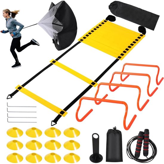 DailySupplies® Voetbal Spullen - Trainingsmateriaal - Zwart en Geel van Merkloos