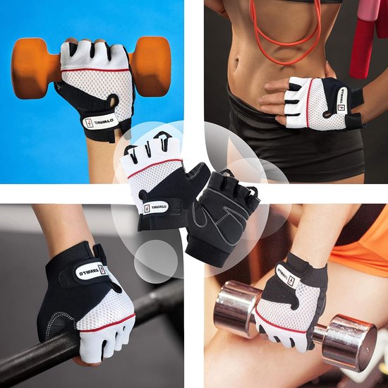 Dames Fitness Handschoenen met Leer - Gewichtheffen & Polssteun