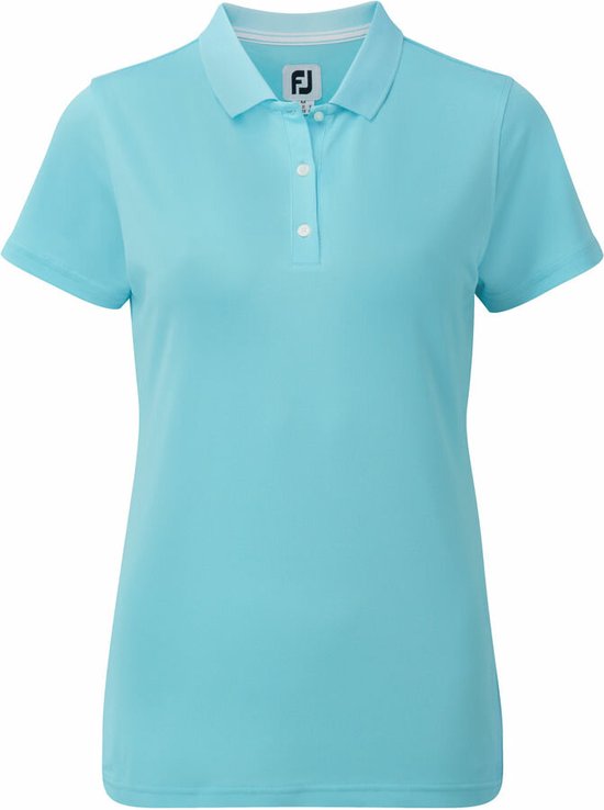 Dames Footjoy Stretch Pique Polo Shirt Aqua Maat S van DAM