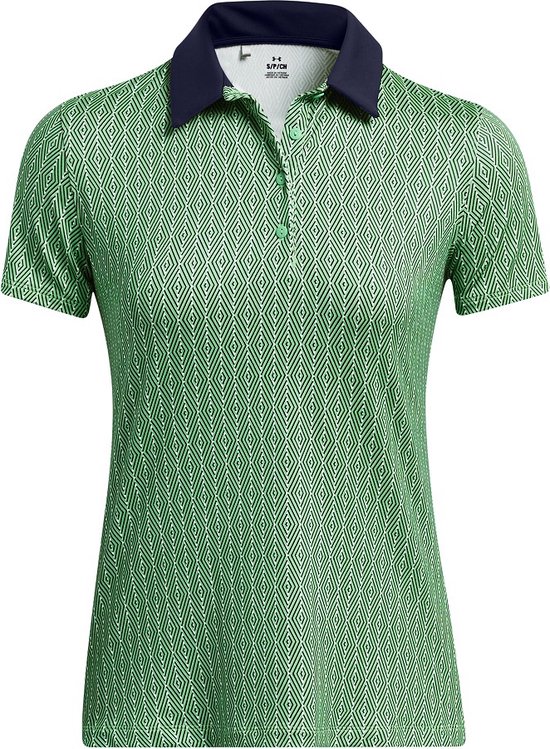 Dames Golfpolo Under Armour Playoff Ace Polo-Matrix Green Navy van DAM