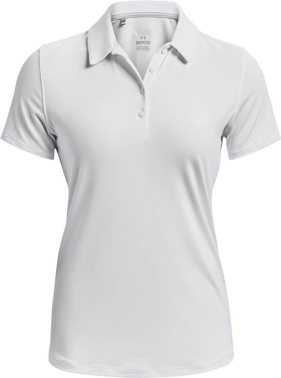 Dames Golfpolo Under Armour Zinger Short Sleeve White Halo Gray van DAM