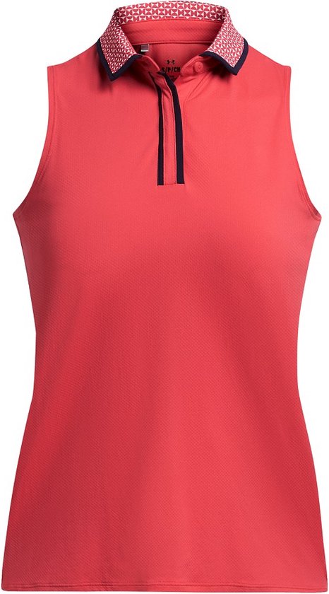 Dames Mouwloze Polo Under Armour Iso-Chill SL Rood Solstice van DAM