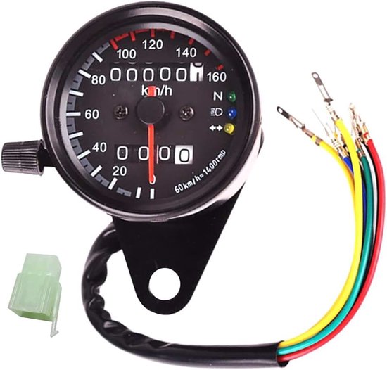 De 12V Velocímetro de motoren, tacómetro, velocímetro met retroiluminación LED, ajuste Universeel voor de motorfiets