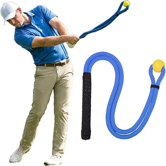 De Blue Golf Rope Swing Trainer is een professioneel trainingshulpmiddel dat is ontworpen om de swingsnelheid, het ritme, de flexibiliteit en de kracht te verbeteren. Geschikt voor warming-ups en oefeningen, van Merkloos