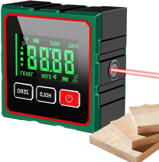 Digital Magnetic Protractor, Digital Protractor with 4 Sides with USB Charging for Outdoor Work, Workshop, Construction, Carpentry, Hydraulic